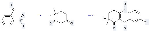 1,3-Cyclohexanedione,4,4-dimethyl- can be used to produce 7-chloro-10-hydroxy-2,2-dimethyl-3,4-dihydro-2H,10H-acridine-1,9-dione at the temperature of 80 °C